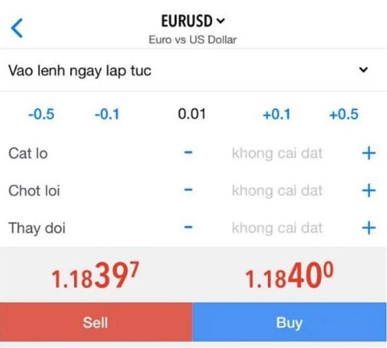 Mở lệnh trên MT5