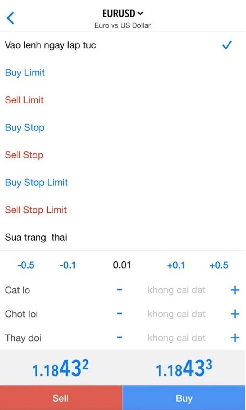 Thiết lập lệnh chờ MT5